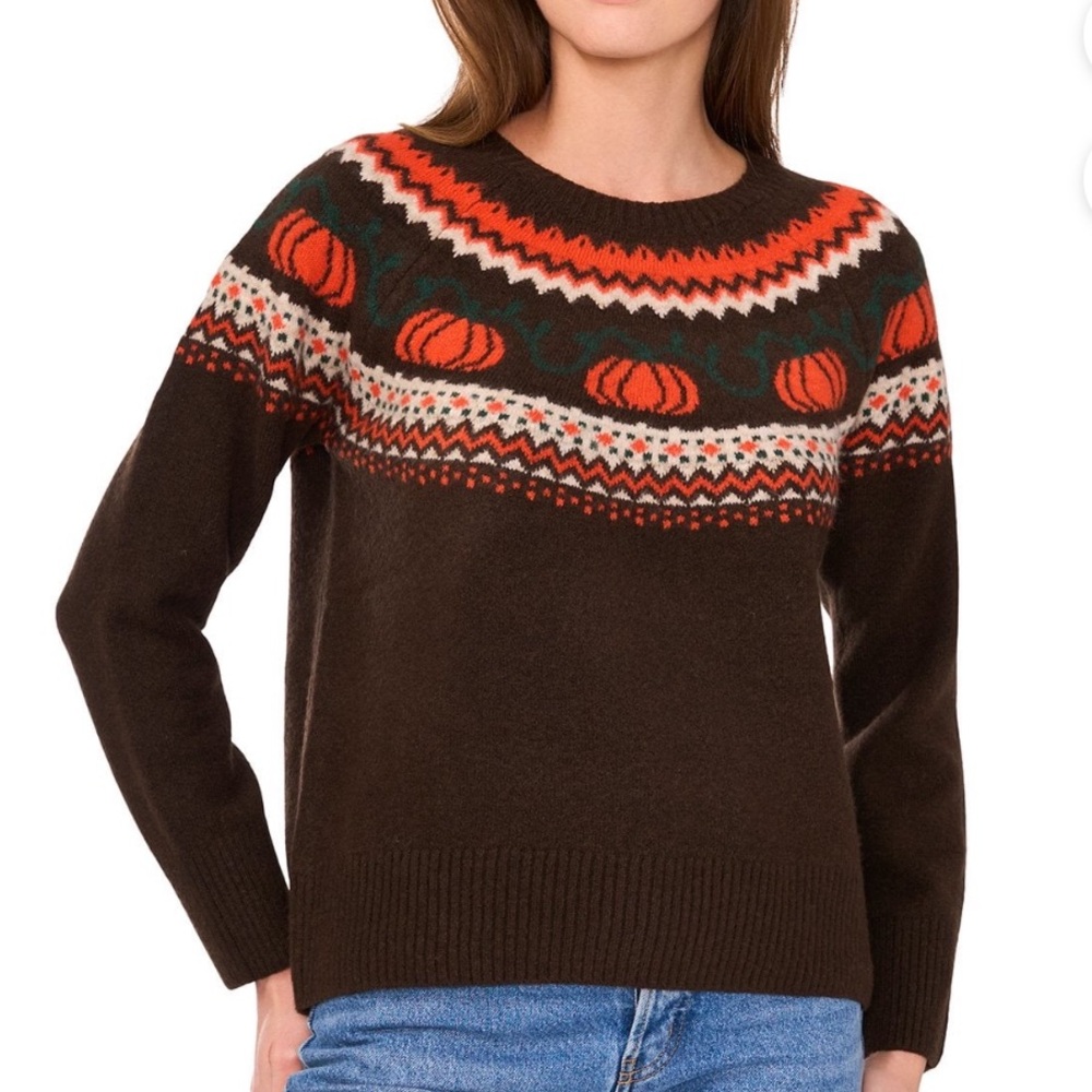 Vince Camuto Brown and Orange Pumpkin‎ Sweater